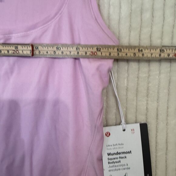 Lululemon Wundermost Square-Neck Sleeveless Thong Bodysuit Nulu Sz XS Pink NWT - Picture 5 of 13